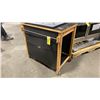 Image 2 : ENQ WOODEN MOBILE DINING CART / EQUIPMENT STAND WITH ASSORTED ENQ PARTS