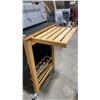 Image 3 : ENQ WOODEN MOBILE DINING CART / EQUIPMENT STAND WITH ASSORTED ENQ PARTS