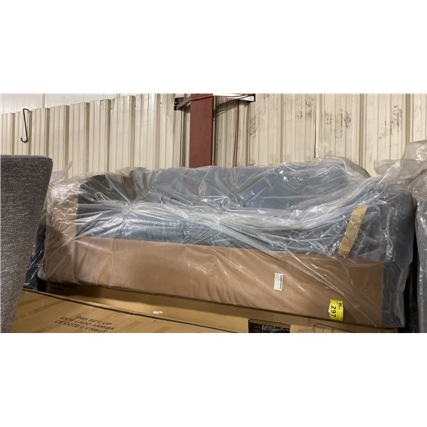 DECOR-REST GREEN FABRIC MODERN 3 SEAT SOFA WITH CUSHIONS