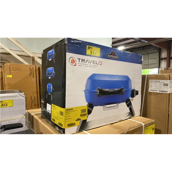 NAPOLEON TRAVELQ MODEL TQ240-BL. TOPAZ BLUE PROPANE TRAVEL GRILL *IN BOX*