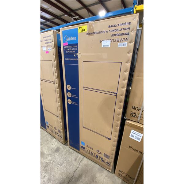 MIDEA MODEL MRT18D3BWW WHITE 18.1 CU. FT. TOP-FREEZER REFRIGERATOR ENERGY STAR
