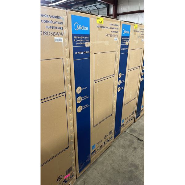 MIDEA MODEL MRT18D3BWW. 30" WHITE 18.1 CU FT TOP-FREEZER REFRIGERATOR WITH MULTI AIR FLOW TECHNOLOGY