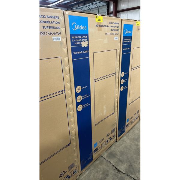 MIDEA MODEL MRT18D3BWW. 30" WHITE 18.1 CU FT TOP-FREEZER REFRIGERATOR WITH MULTI AIR FLOW TECHNOLOGY