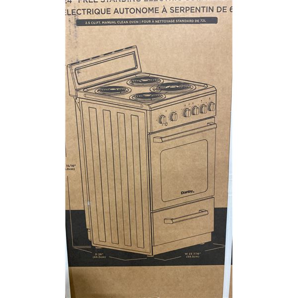 DANBY MODEL DERM240WC 24" FREE STANDING ELECTRIC COIL RANGE (WHITE)