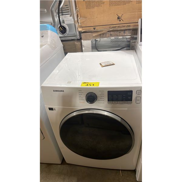 SAMSUNG MODEL DV25B6800EW/AC WHITE FRONT LOAD DRYING MACHINE *DAMAGE FREIGHT, MAY NEED REPAIRS*