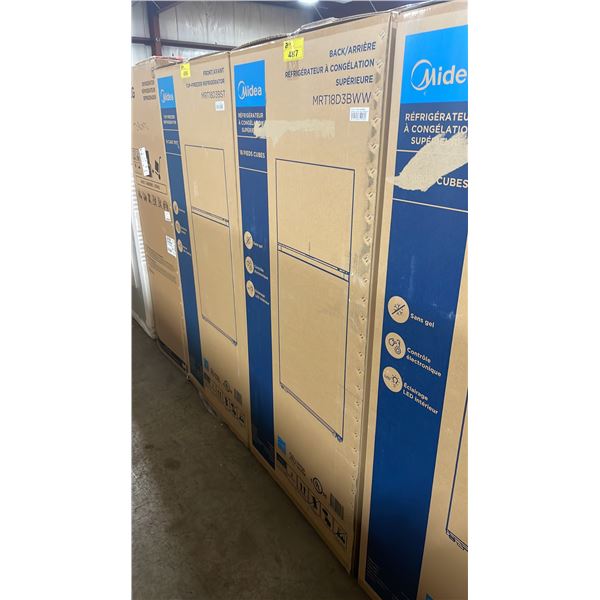 MIDEA MODEL MRT18D3BWW. 30" WHITE 18.1 CU FT TOP-FREEZER REFRIGERATOR WITH MULTI AIR FLOW TECHNOLOGY