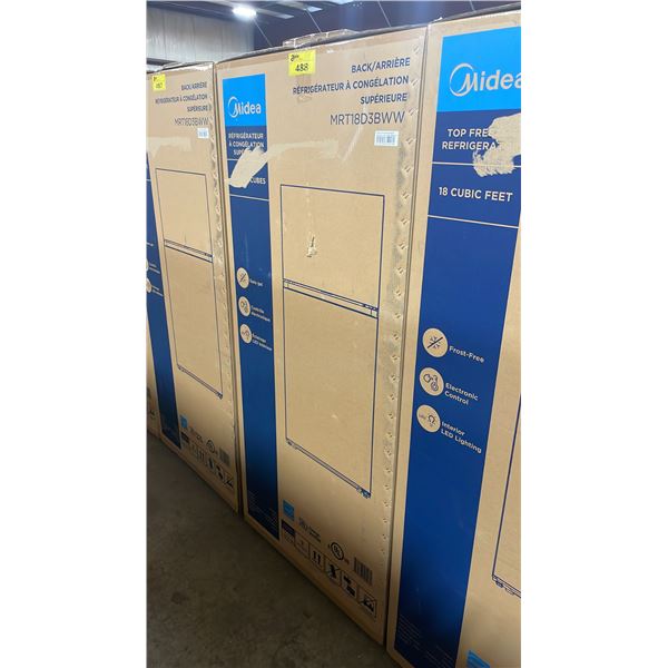 MIDEA MODEL MRT18D3BWW. 30" WHITE 18.1 CU FT TOP-FREEZER REFRIGERATOR WITH MULTI AIR FLOW TECHNOLOGY