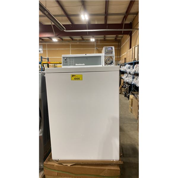 HUEBSCH MODEL HWNSX2SP115CWO1 COIN (LOONIE) OPERATED COMMERCIAL WASHER (WHITE)