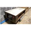 Image 1 : DARK WOOD MODERN COFFEE TABLE WITH WHITE MARBLE TOP 48"L X 24"D X 19"H *CRACK ON TOP*