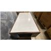 Image 4 : DARK WOOD MODERN COFFEE TABLE WITH WHITE MARBLE TOP 48"L X 24"D X 19"H *CRACK ON TOP*