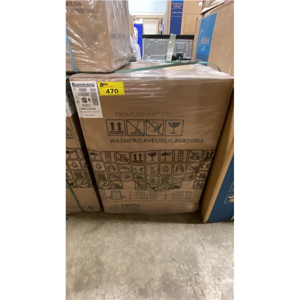 BLOMBERG MODEL WM72200W. 24" 1.95 CU FT COMPACT WHITE FRONT LOAD WASHING MACHINE WITH 15 WASH