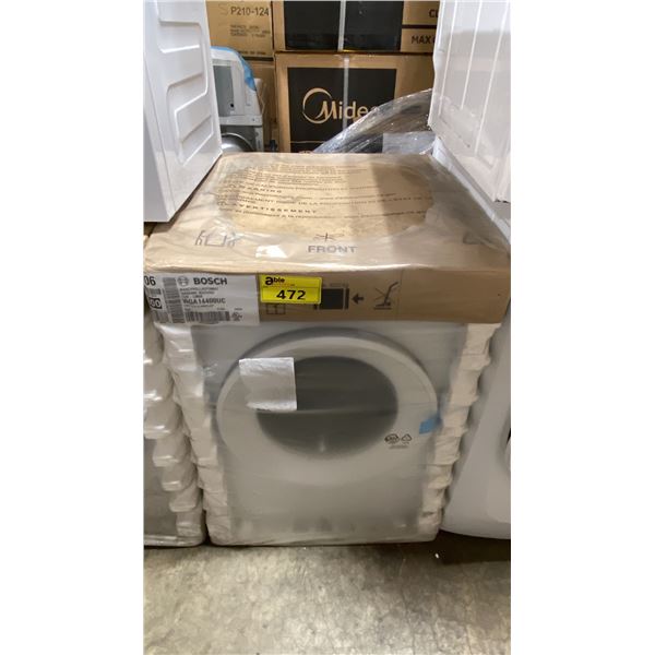 BOSCH MODEL WGA14400UC. 24" 2.2 CU FT WHITE COMPACT FRONT LOAD WASHING MACHINE WITH SPEED PERFECT