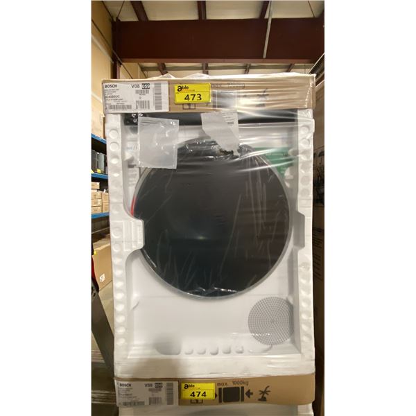 BOSCH MODEL WQB254B0UC. 500 SERIES WHITE 24" 4.0 CU FT COMPACT VENTLESS SMART DRYER WITH SELF