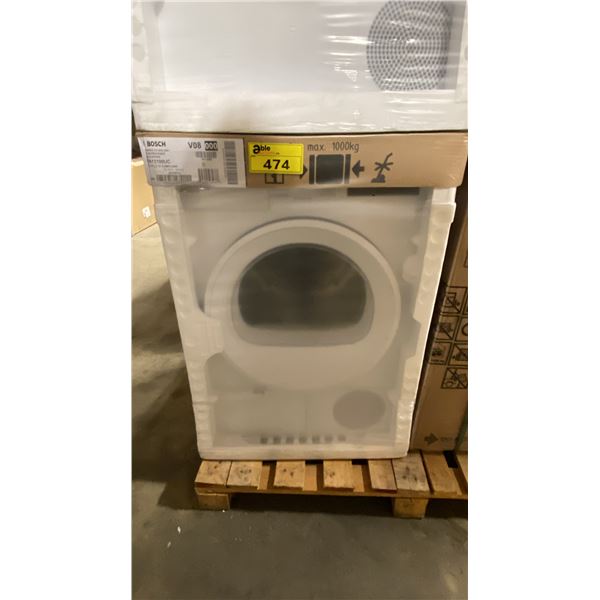 BOSCH MODEL WPA12100UC. 300 SERIES 24" 4.0 CU FT WHITE VENTLESS CONDENSATION DRYER WITH 15 DRYING