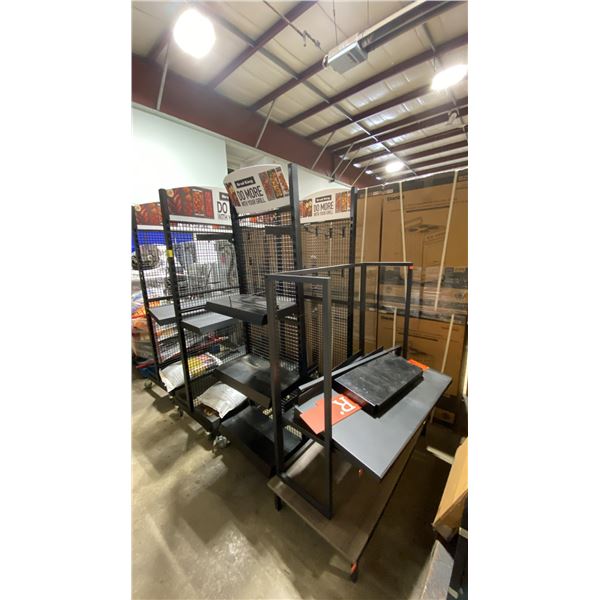 5 METAL RETAIL DISPLAY SHELVING UNITS