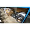 Image 1 : LARGE BOX OF ASSORTED BBQ PARTS & PLASTIC MOBILE CART WITH ASSORTED APPLIANCE MANUALS
