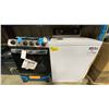 Image 1 : HUEBSCH MODEL TR5104WN. WHITE ELECTRIC DRYER & DANBY MODEL DER244BSSC. ELECTRIC COIL RANGE