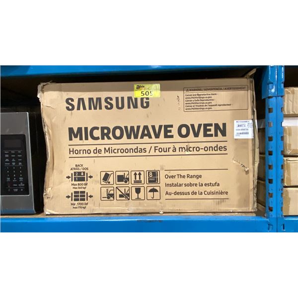 SAMSUNG MODEL ME21DG6500MTAC. 2.1 CU FT BESPOKE OVER THE RANGE SMART MICROWAVE IN MATTE BLACK STEEL