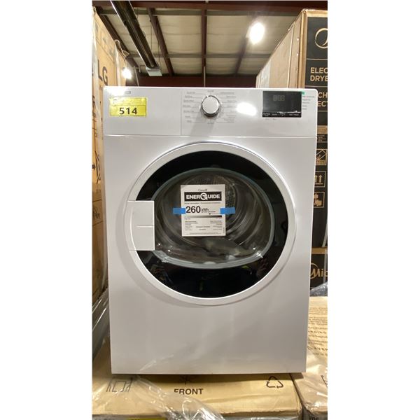 BLOMBERG MODEL DV17600W2. WHITE 24" 3.7 CU FT FRONT LOAD COMPACT ELECTRIC DRYER WITH OPTI SENSE