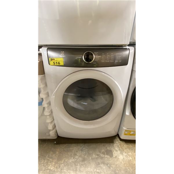 ELECTROLUX MODEL EFMC427UIW2. 8.0 CU FT WHITE FRONT LOAD PERFECT STEAM ELECTRIC DRYER WITH 7 DRYING