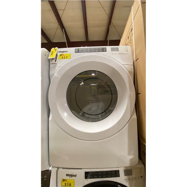 WHIRLPOOL MODEL YWED5620HW2. WHITE FRONT LOAD ELECTRIC DRYER WITH INTUITIVE CONTROLS,