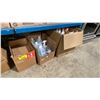 Image 1 : 3 BOXES OF ASSORTED CLEANERS & ITEMS- TRAEGER GRILL CLEANER, HAND SANITIZER, LAUNDRY SOAP,