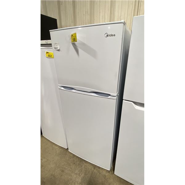 MIDEA WHITE TOP FREEZER REFRIGERATOR *ORIGINATED IN SERVICE AREA, WORKING CONDITION UNKNOWN*