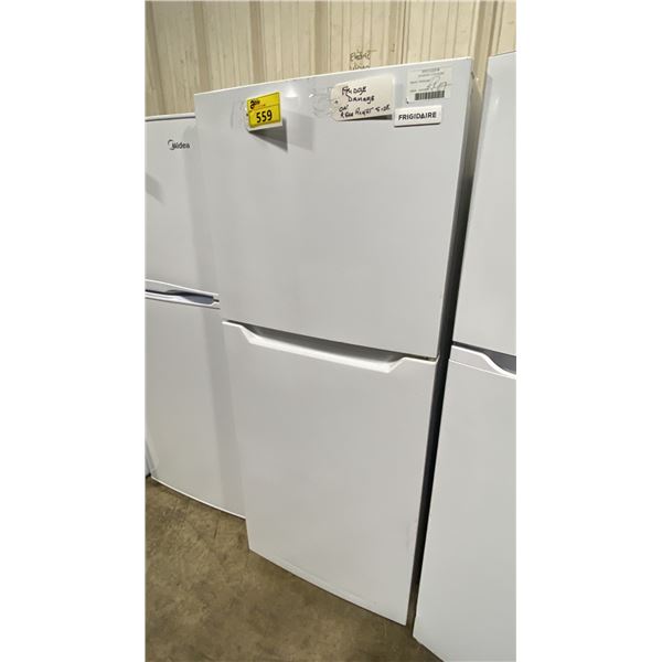 FRIGIDAIRE WHITE TOP FREEZER REFRIGERATOR  *ORIGINATED IN SERVICE AREA, WORKING CONDITION UNKNOWN*