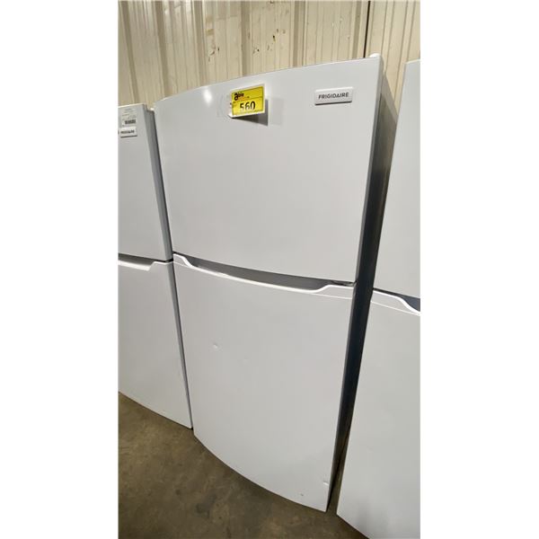 FRIGIDAIRE WHITE TOP FREEZER REFRIGERATOR  *ORIGINATED IN SERVICE AREA, WORKING CONDITION UNKNOWN*