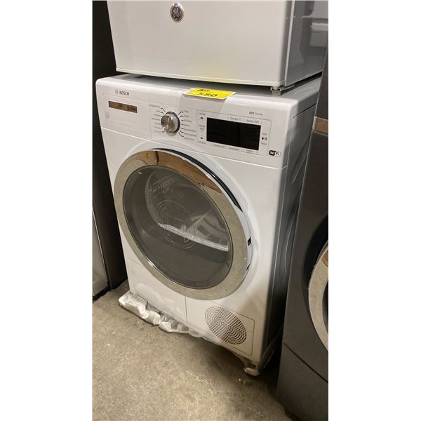 BOSCH WHITE FRONT LOAD SMART DRYER  *ORIGINATED IN SERVICE AREA, WORKING CONDITION UNKNOWN*
