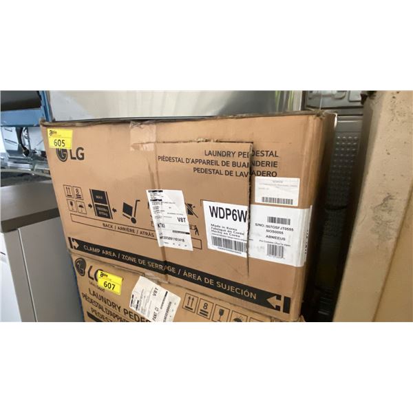 LG MODEL WDP6W. WHITE LAUNDRY PEDESTAL