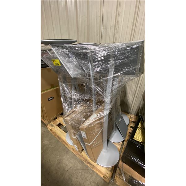 PALLET OF PEDESTAL SIGN HOLDER STANDS