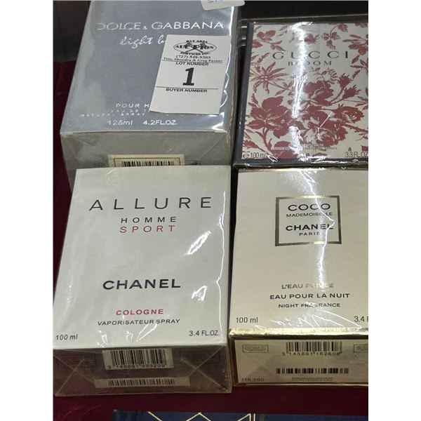 4-Gucci/Chanel/Dolce Gabbana Fragrance - 4 X $