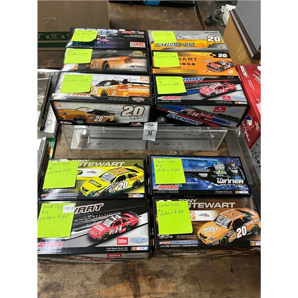 10-Tony Stewarrt/Other Collector Die Cast Car w/Showcase - 10 X $