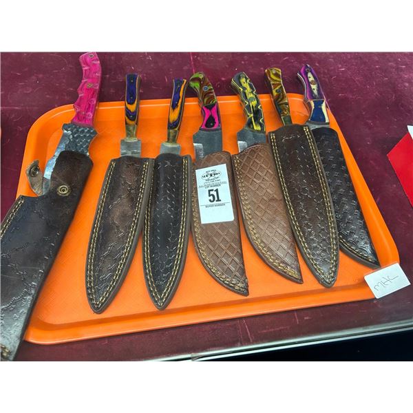 7-Custom Knife w/Sheath - 7 X $