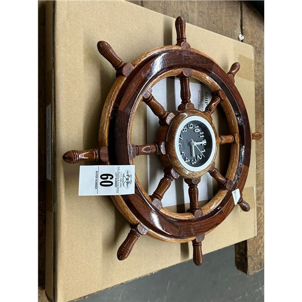 Ship Wheel Clock -  15.7"