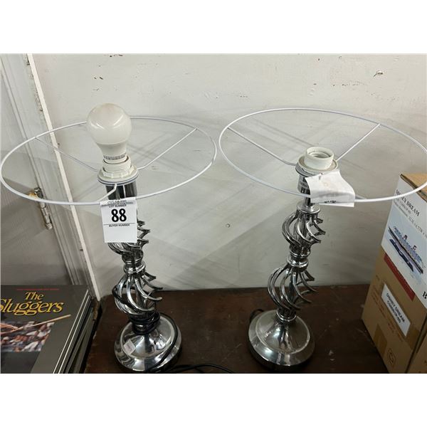 Chrome Lamps - No Shades - Pair