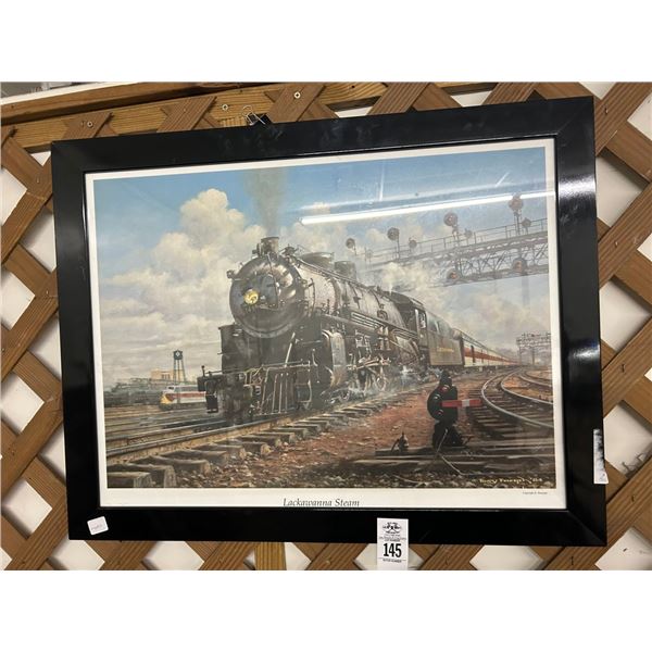 Framed Train Memorabilia Lackawana Steam