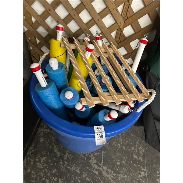 Keg Buckets 2, Floating Fishing Buoys w/Hooks