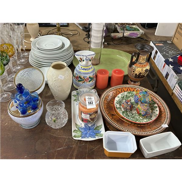 Lenox Vase, Asst. Other, Liquor Set, Serving Tray, Dishes