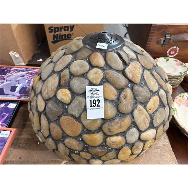 Rock Style Leaded Glass Lamp Shade - Heavy