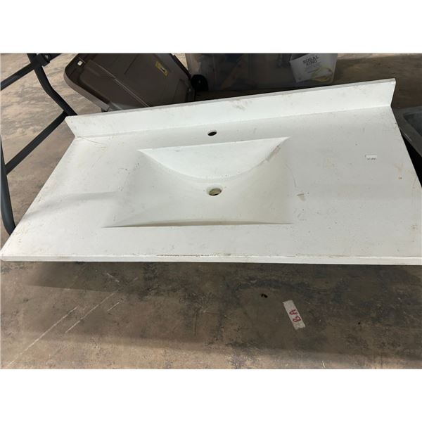 40"  Vanity Top w/Sink, Undercabinet Mount Divided Sink