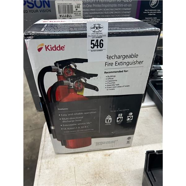 Kidde Rechargable Fire Extinguisher in Box