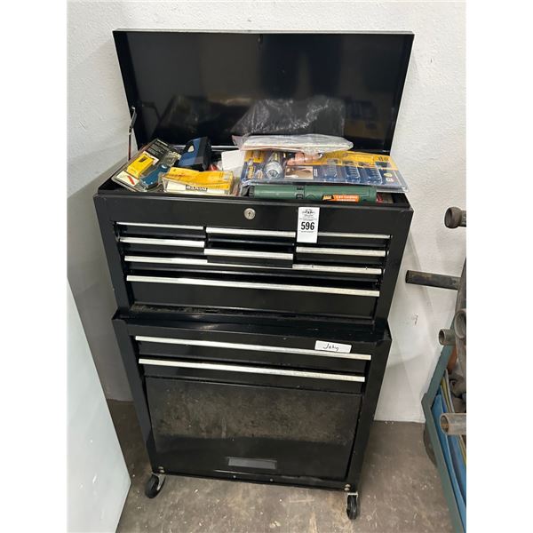 Black Stack Rolling Toolbox w/Some Tools