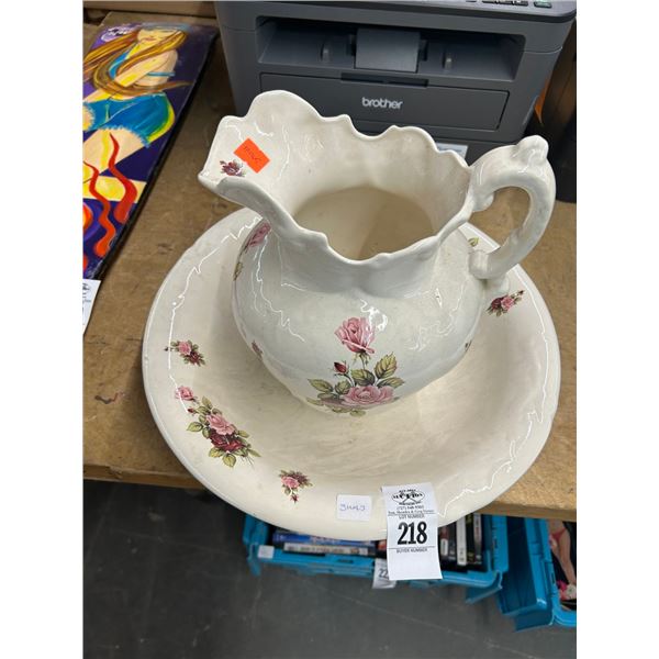 Floral Pitcher w/Bowl