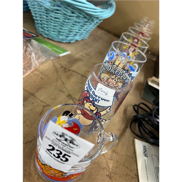 McDonalds/Mrs. Piggy/Garfield Collector Glasses