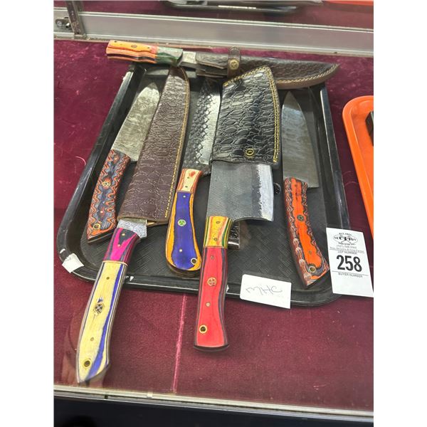 6-Custom Large Knife Some w/Sheaths - 6 X $