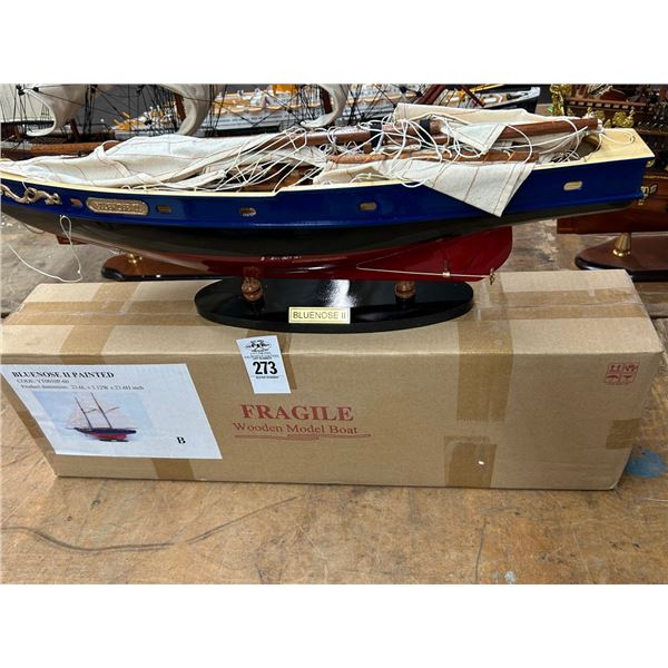 Blue Nose II Painted 24"  Sailboat Model w/Box