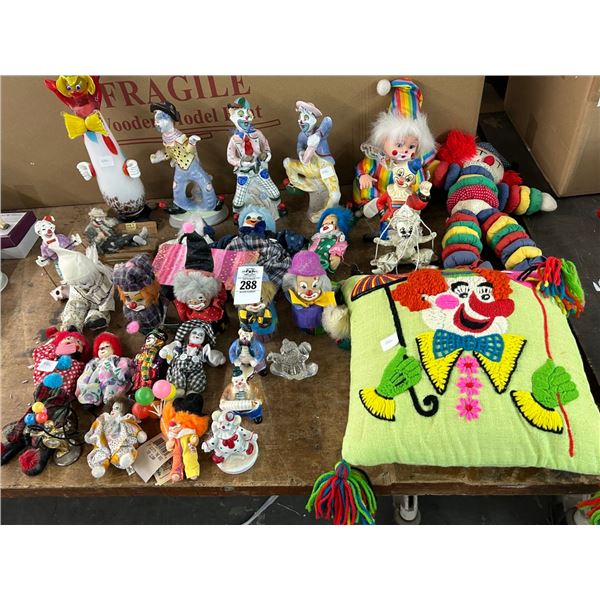 Clown Collection w/Art Glass