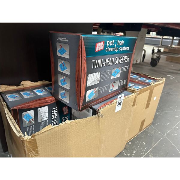 8-Pet Hair Clean Up Twin Head Sweeper - 8 X $